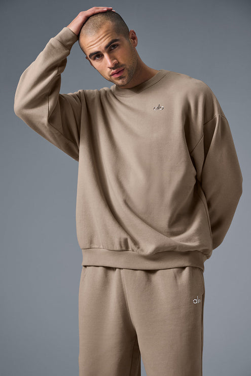 alo Men's Accolade Crew Neck Pullover - Gravel