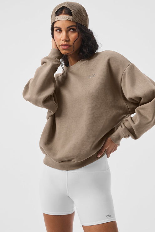 alo Women's Accolade Crew Neck Pullover - Gravel