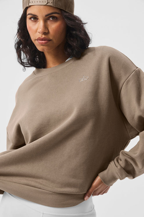 alo Women's Accolade Crew Neck Pullover - Gravel