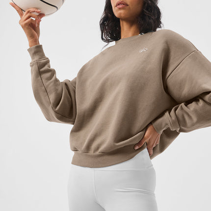 alo Women's Accolade Crew Neck Pullover - Gravel