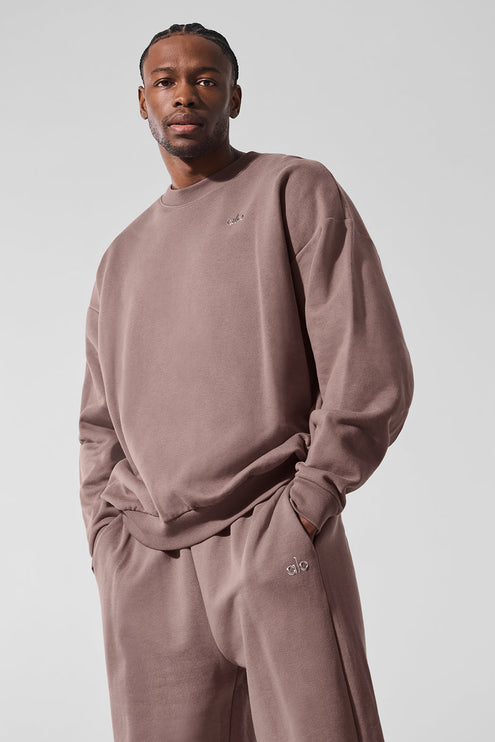 alo Men's Accolade Crew Neck Pullover - Mushroom