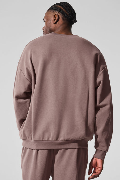 alo Men's Accolade Crew Neck Pullover - Mushroom