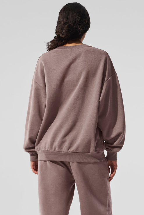 alo Women's Accolade Crew Neck Pullover - Mushroom