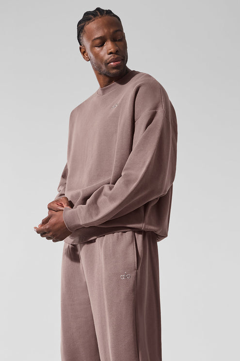 alo Men's Accolade Crew Neck Pullover - Mushroom