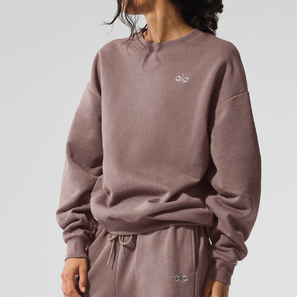 alo Women's Accolade Crew Neck Pullover - Mushroom