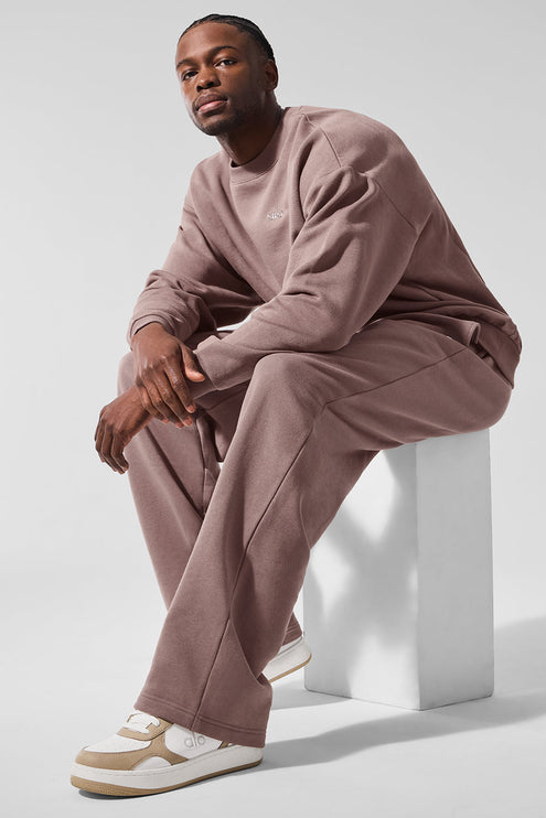 alo Men's Accolade Crew Neck Pullover - Mushroom