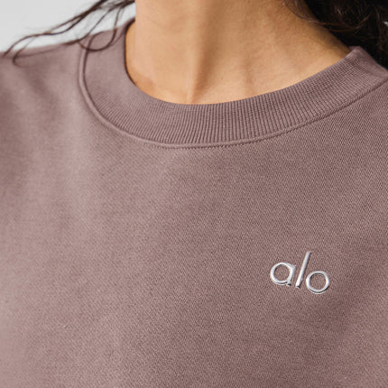 alo Women's Accolade Crew Neck Pullover - Mushroom