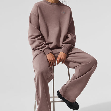 alo Women's Accolade Crew Neck Pullover - Mushroom