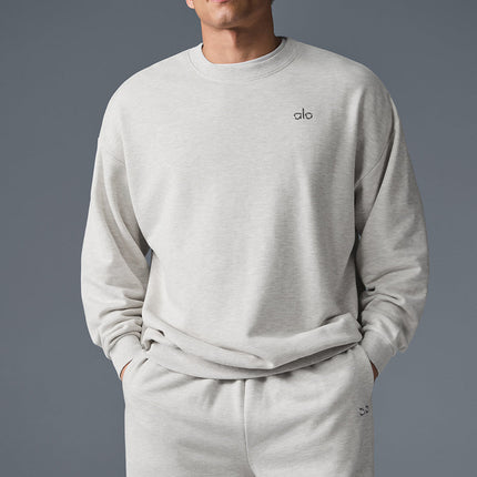 alo Men's Accolade Crew Neck Pullover - White Heather