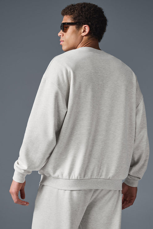 alo Men's Accolade Crew Neck Pullover - White Heather