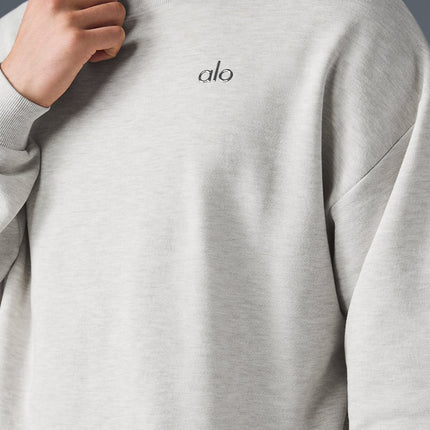 alo Men's Accolade Crew Neck Pullover - White Heather