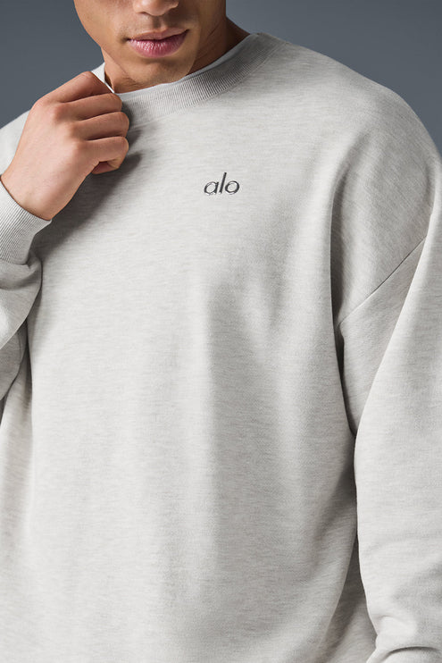 alo Men's Accolade Crew Neck Pullover - White Heather