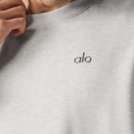 alo Men's Accolade Crew Neck Pullover - White Heather