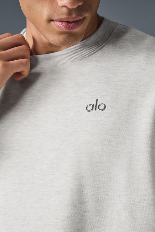 alo Men's Accolade Crew Neck Pullover - White Heather