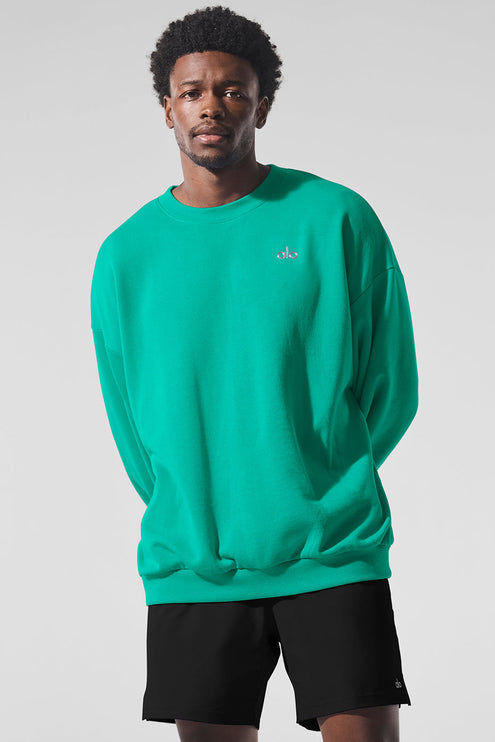 alo Men's Accolade Crew Neck Pullover - Spruce Green