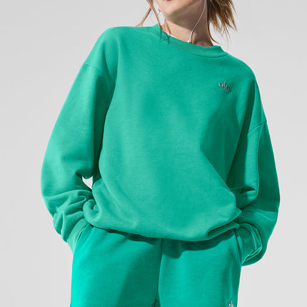 alo Women's Accolade Crew Neck Pullover - Spruce Green