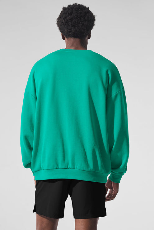 alo Men's Accolade Crew Neck Pullover - Spruce Green