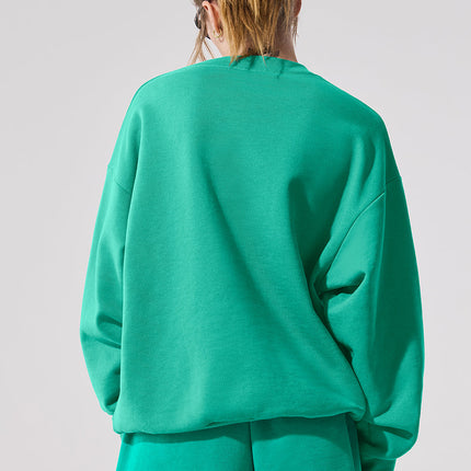 alo Women's Accolade Crew Neck Pullover - Spruce Green