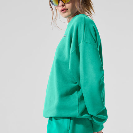 alo Women's Accolade Crew Neck Pullover - Spruce Green