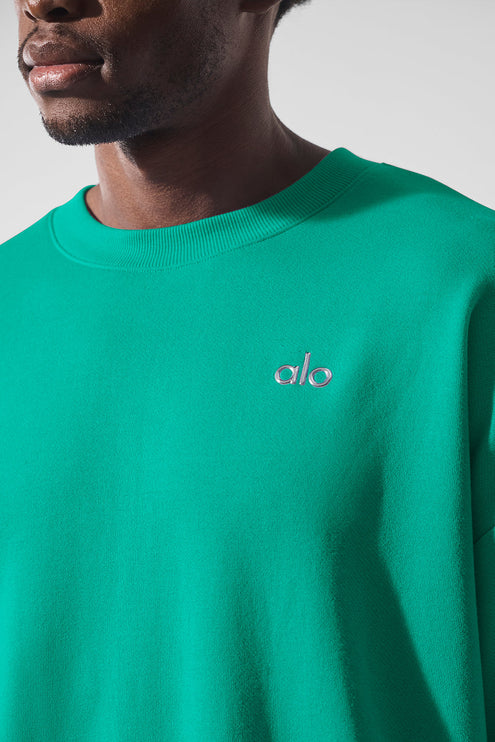 alo Men's Accolade Crew Neck Pullover - Spruce Green