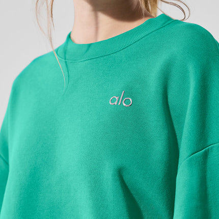 alo Women's Accolade Crew Neck Pullover - Spruce Green