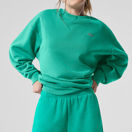 alo Women's Accolade Crew Neck Pullover - Spruce Green