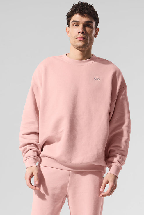 alo Men's Accolade Crew Neck Pullover - Pink Quartz