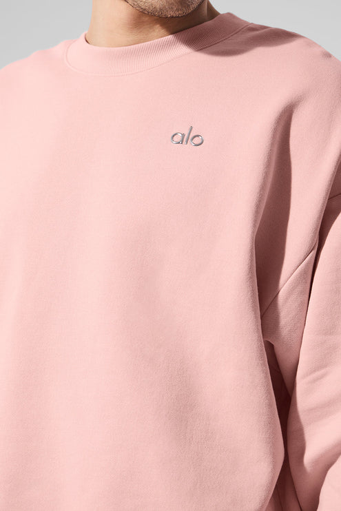 alo Men's Accolade Crew Neck Pullover - Pink Quartz