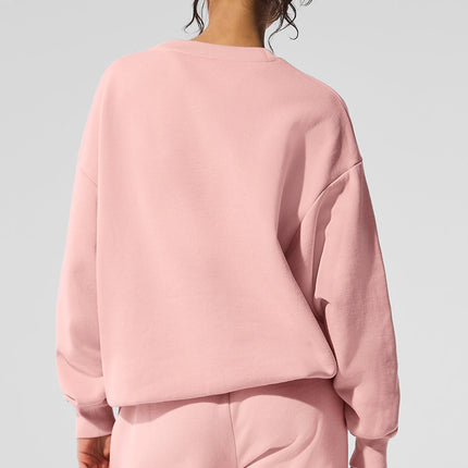 alo Women's Accolade Crew Neck Pullover - Pink Quartz