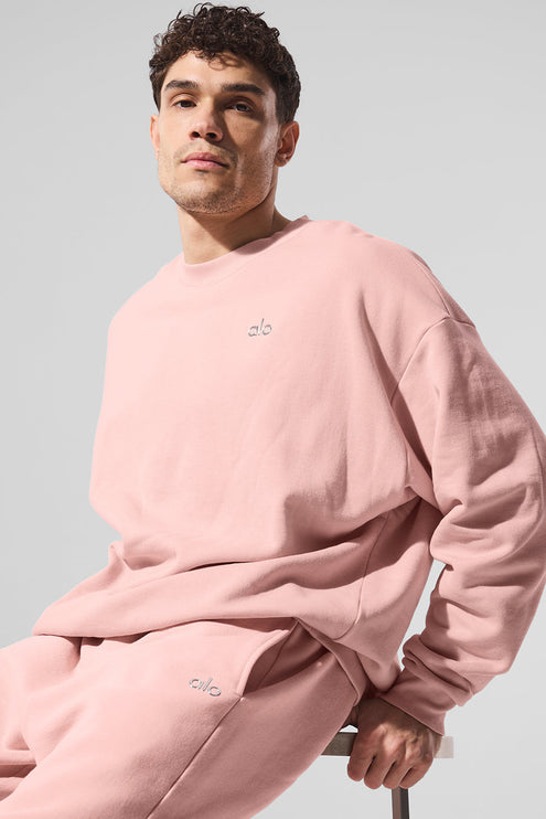 alo Men's Accolade Crew Neck Pullover - Pink Quartz