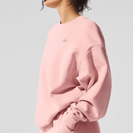 alo Women's Accolade Crew Neck Pullover - Pink Quartz