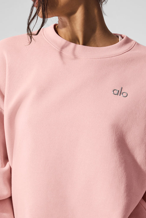 alo Women's Accolade Crew Neck Pullover - Pink Quartz