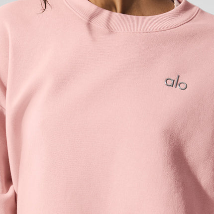 alo Women's Accolade Crew Neck Pullover - Pink Quartz