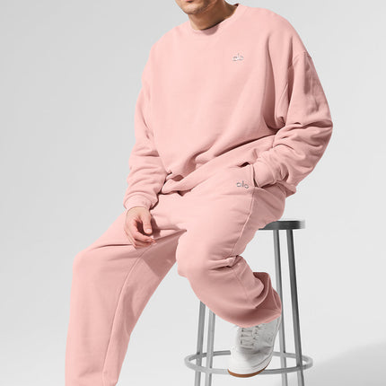 alo Men's Accolade Crew Neck Pullover - Pink Quartz