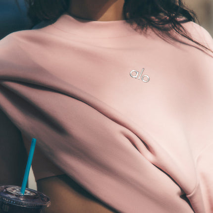 alo Women's Accolade Crew Neck Pullover - Pink Quartz