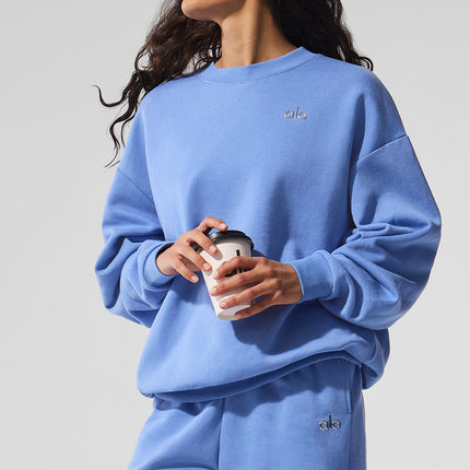 alo Women's Accolade Crew Neck Pullover - Crystal Clear Blue
