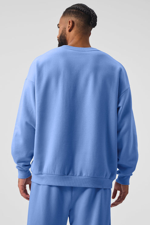 alo Men's Accolade Crew Neck Pullover - Crystal Clear Blue