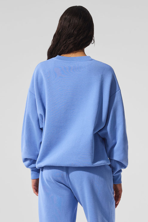 alo Women's Accolade Crew Neck Pullover - Crystal Clear Blue