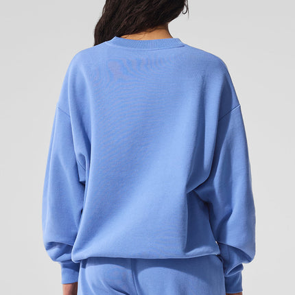 alo Women's Accolade Crew Neck Pullover - Crystal Clear Blue