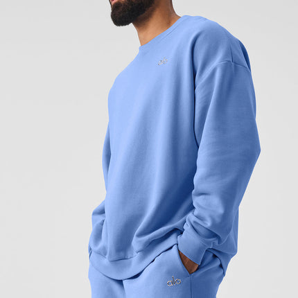 alo Men's Accolade Crew Neck Pullover - Crystal Clear Blue