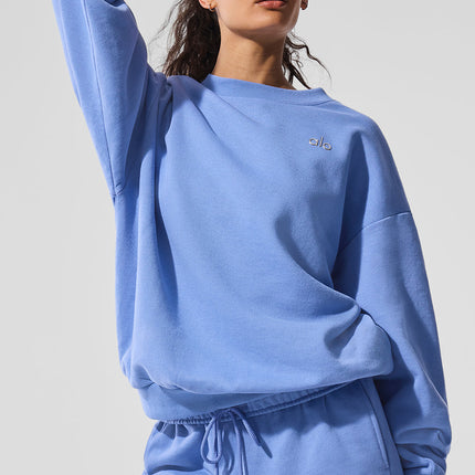 alo Women's Accolade Crew Neck Pullover - Crystal Clear Blue