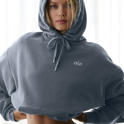 alo Women's Accolade Hoodie - Steel Grey