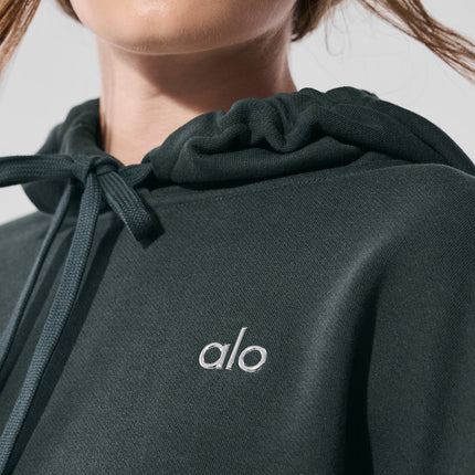 alo Women's Accolade Hoodie - Charcoal Green