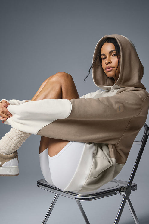 alo Women's Make Waves Hoodie - Ivory/Bone/Gravel