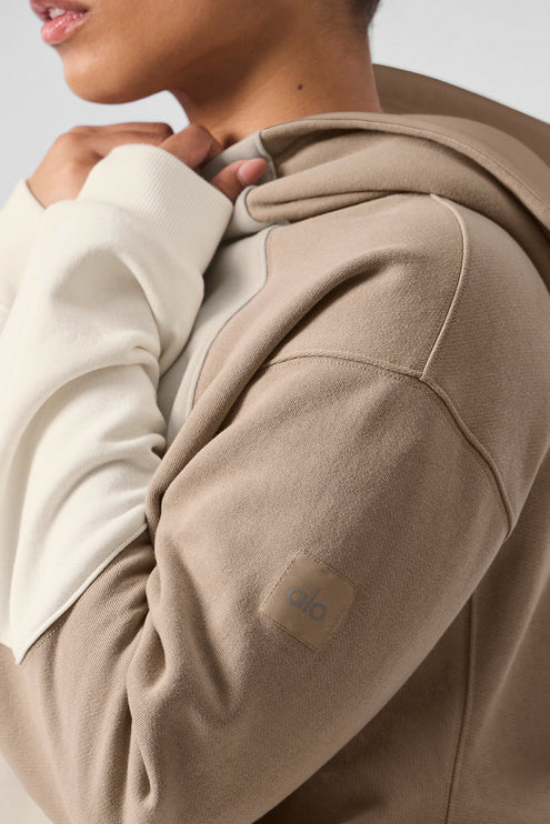 alo Women's Make Waves Hoodie - Ivory/Bone/Gravel