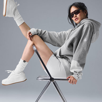 alo Women's Make Waves Hoodie - Athletic Heather Grey Tonal