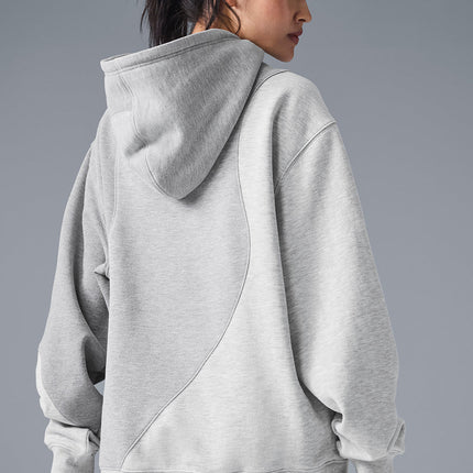 alo Women's Make Waves Hoodie - Athletic Heather Grey Tonal