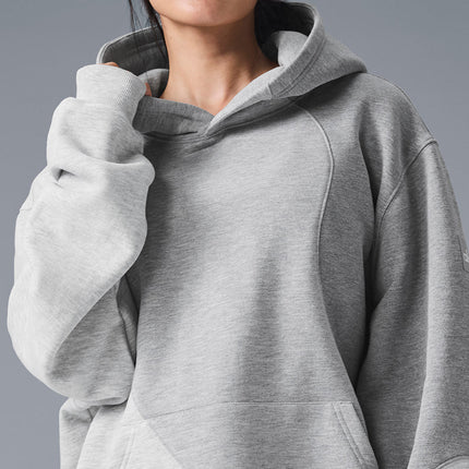 alo Women's Make Waves Hoodie - Athletic Heather Grey Tonal