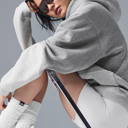 alo Women's Make Waves Hoodie - Athletic Heather Grey Tonal