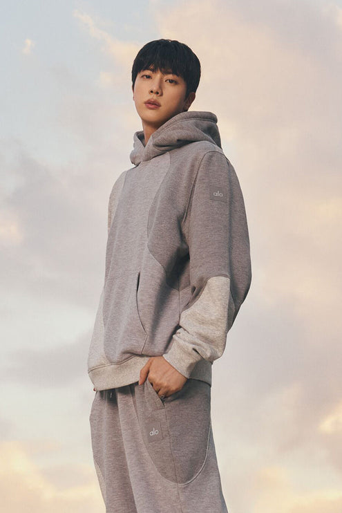 alo Men's Make Waves Hoodie - Athletic Heather Grey Tonal